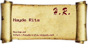 Hayde Rita névjegykártya