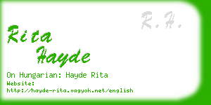 rita hayde business card